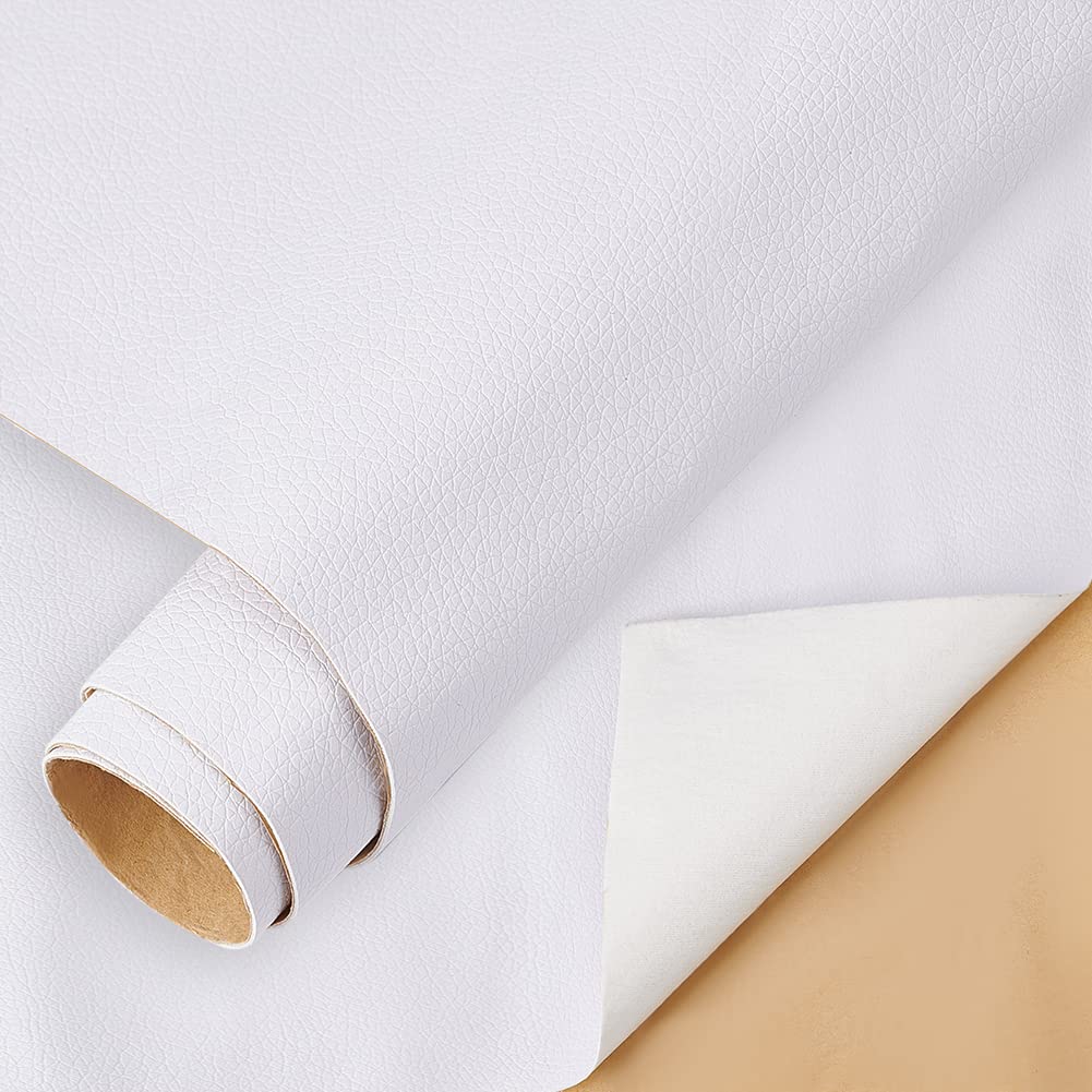 BENECREAT patch cuir autocollant blanc 60x30 cm 0,8 mm