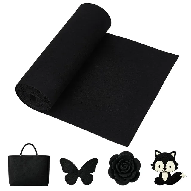 BENECREAT feutre non tissé noir rouleau 3 m x 30 cm