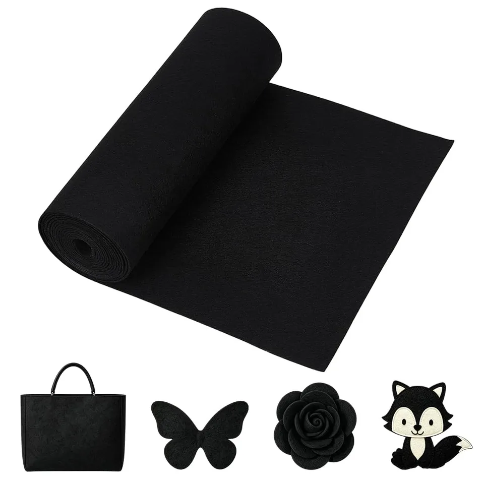 BENECREAT feutre non tissé noir rouleau 3 m x 30 cm