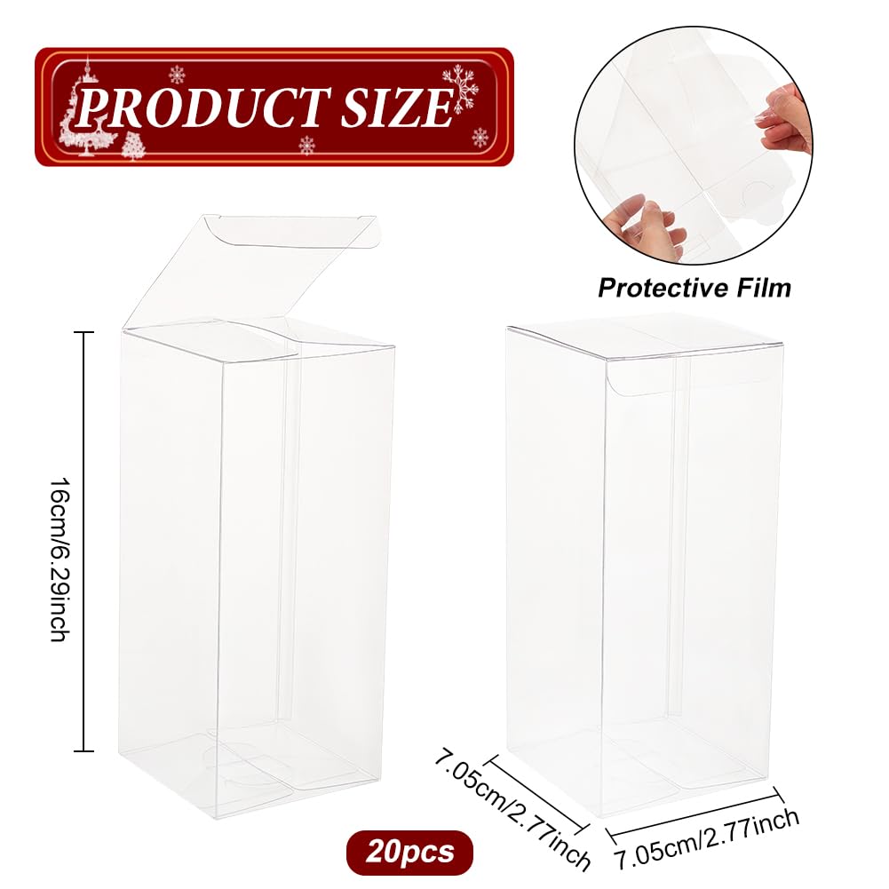 BENECREAT Boîte PVC Transparente 7x7x16cm Lot de 20 Mariage