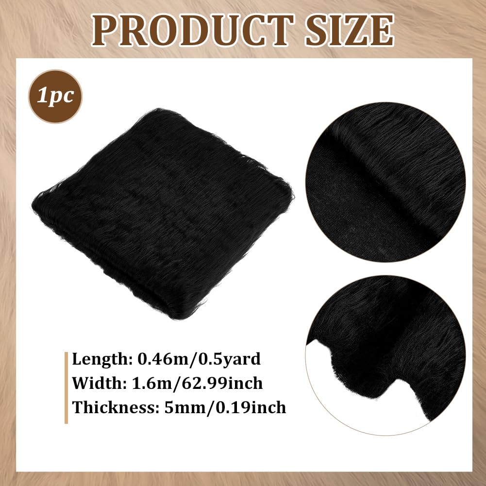 BENECREAT tissu fausse fourrure noir 0,46 x 1,6 m