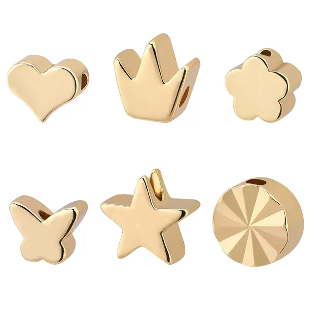 BENECREAT perles intercalaires dorées 90 pcs 6 styles