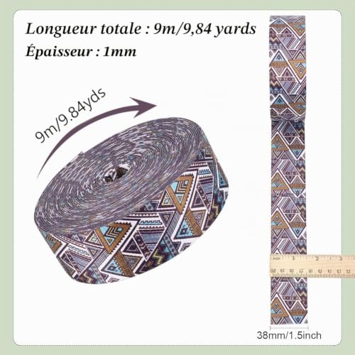 BENECREAT sangle jacquard polyester 38mm 9m triangle