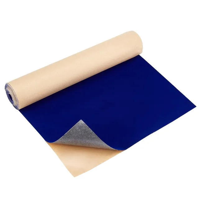 BENECREAT rouleau velours adhésif bleu foncé 40 cm x 3 m