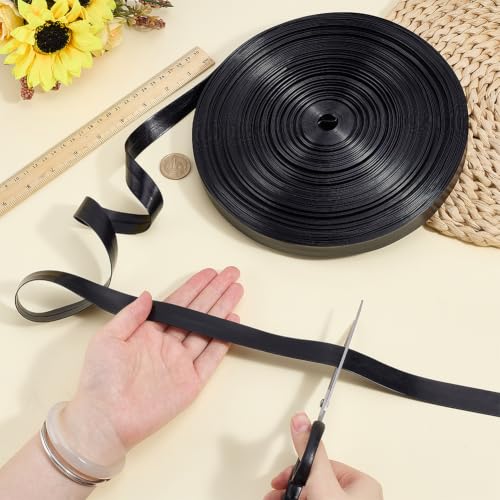BENECREAT Biais PU cuir noir 20mm 36m