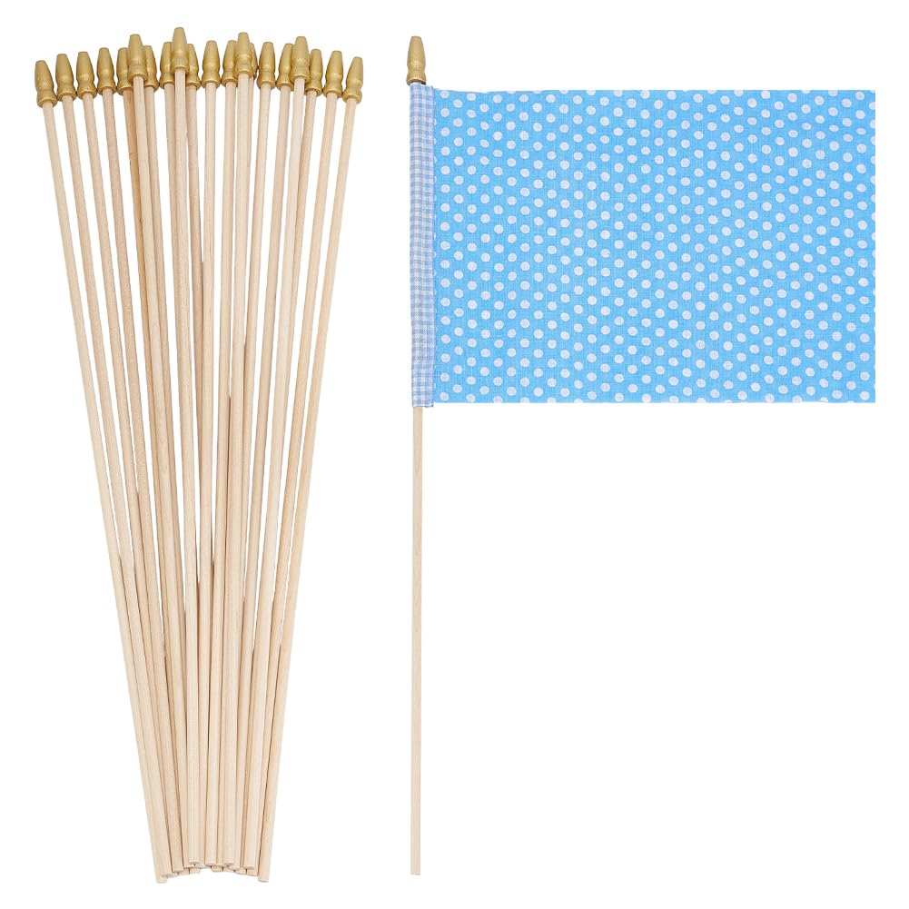 BENECREAT bâtons drapeau bois 25,8cm doré x100