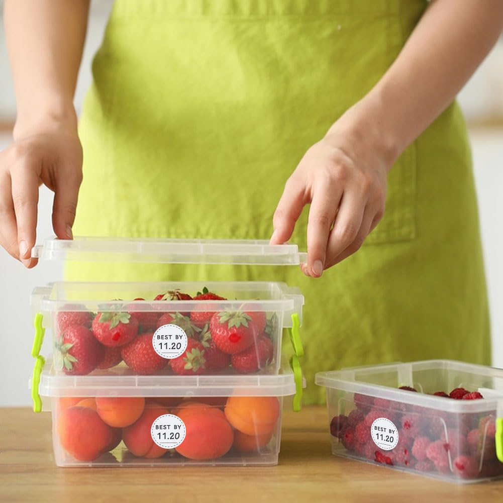BENECREAT étiquettes alimentaires rondes 25mm blanc x900 étanches