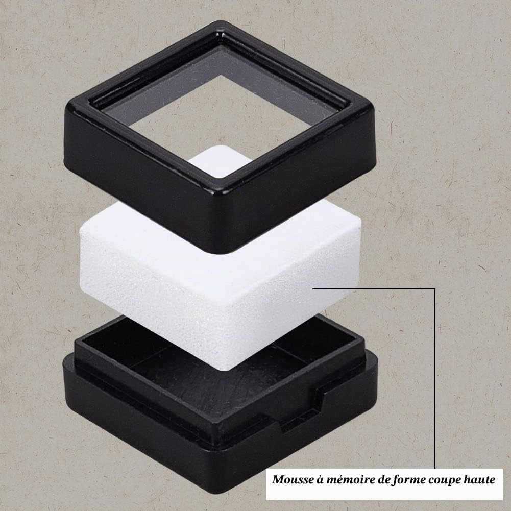 BENECREAT Boîte Bijoux Pierre Noire 36 Pcs 3 cm