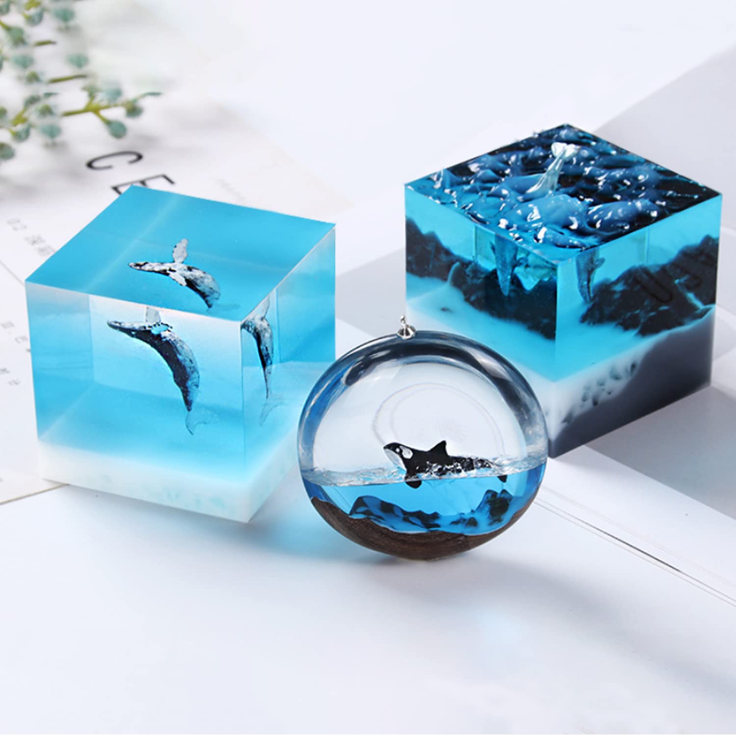 Cayway moule silicone résine pyramide cube 4 pcs stickers