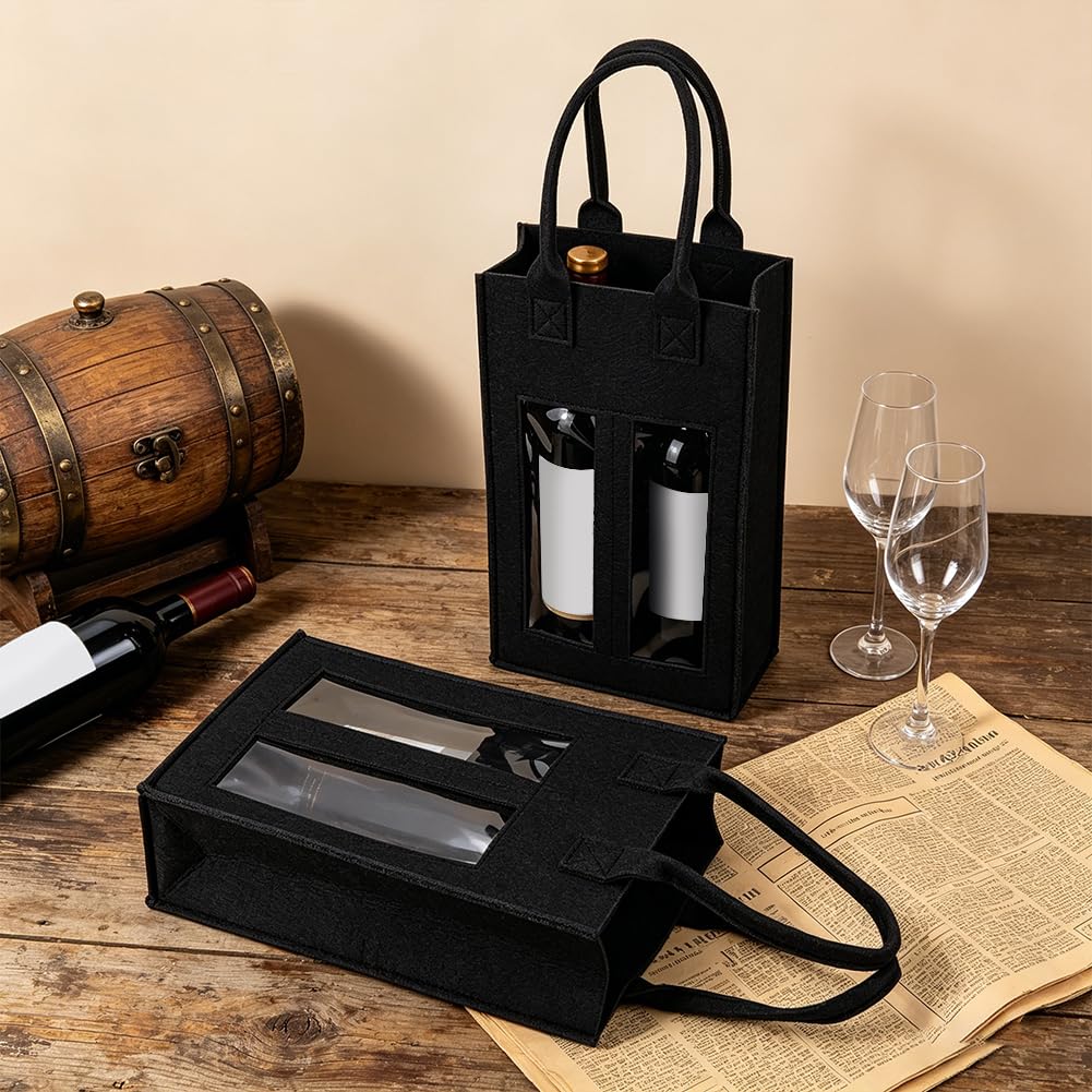 BENECREAT sac vin double feutre noir fenêtre lot 2