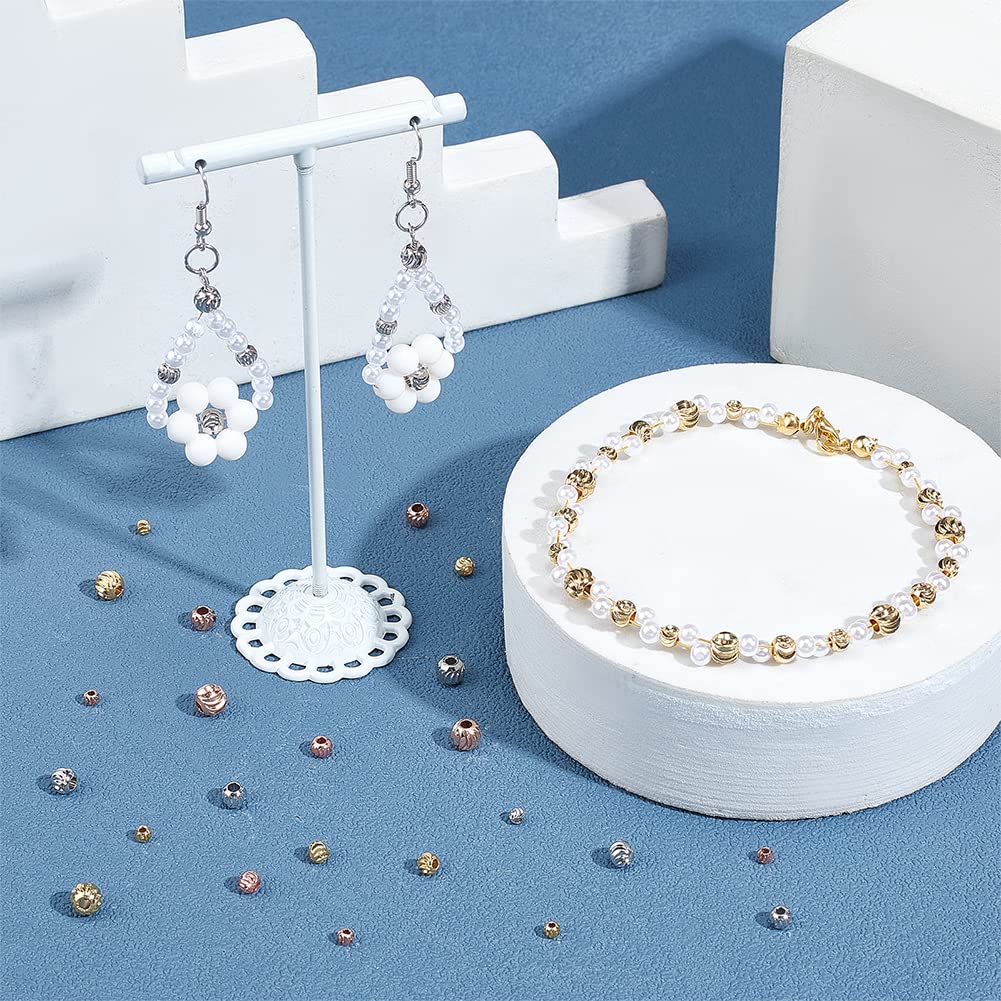 Benecreat perles rondes plaqué or 18K 192 pcs 4 tailles