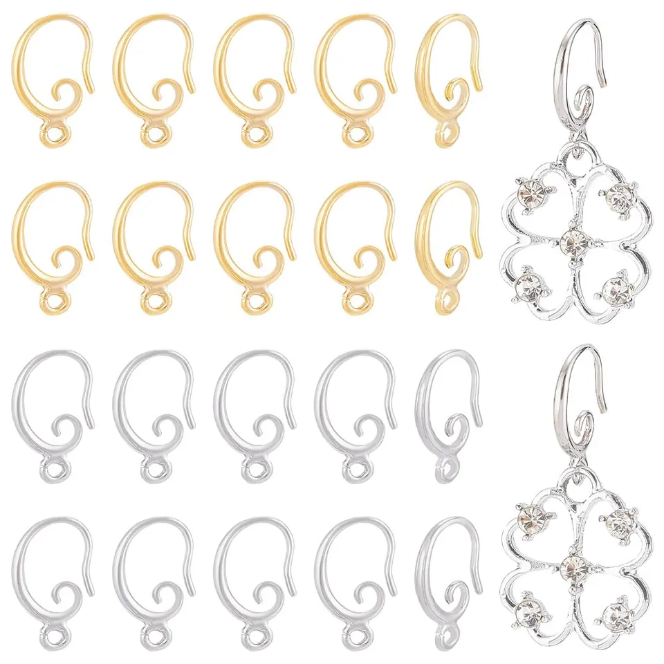 BENECREAT Crochets Boucles d'Oreilles Doré 40 pcs