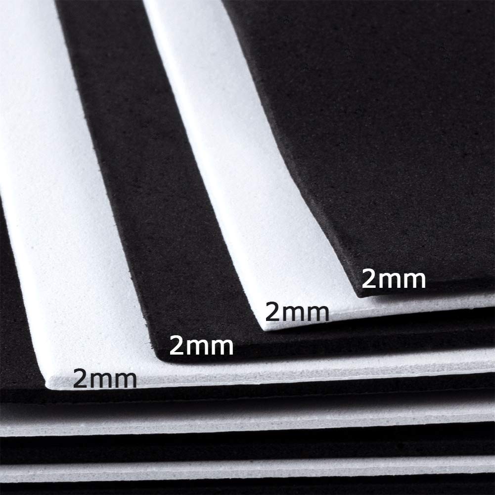 BENECREAT Feuilles Mousse EVA Noir Blanc A4 20 pcs 2 mm