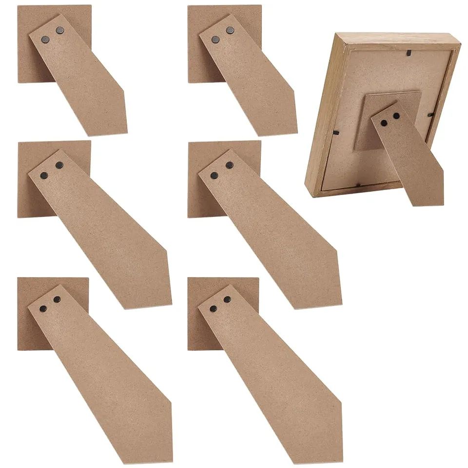 BENECREAT Chevalets Dos Cadre Photo Bois Fauve Lot de 6