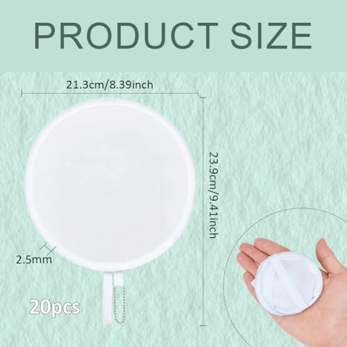 BENECREAT éventail rond pliable blanc PP 239mm lot 20