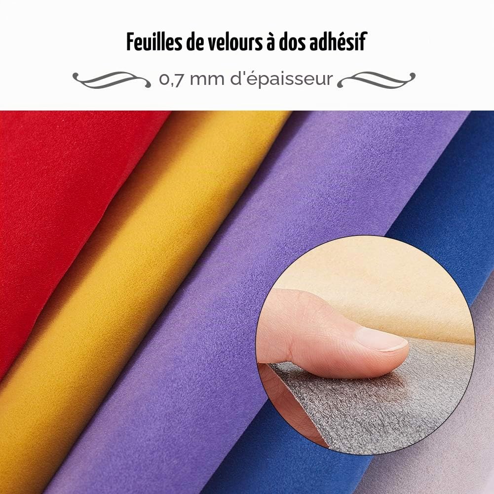 BENECREAT feuilles velours adhésives A4 19 couleurs