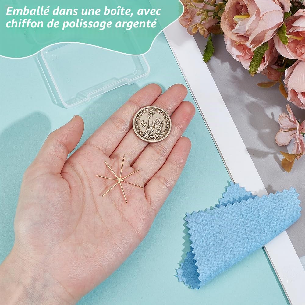 BENECREAT pendentif vierge 6 griffes argent 925 doré