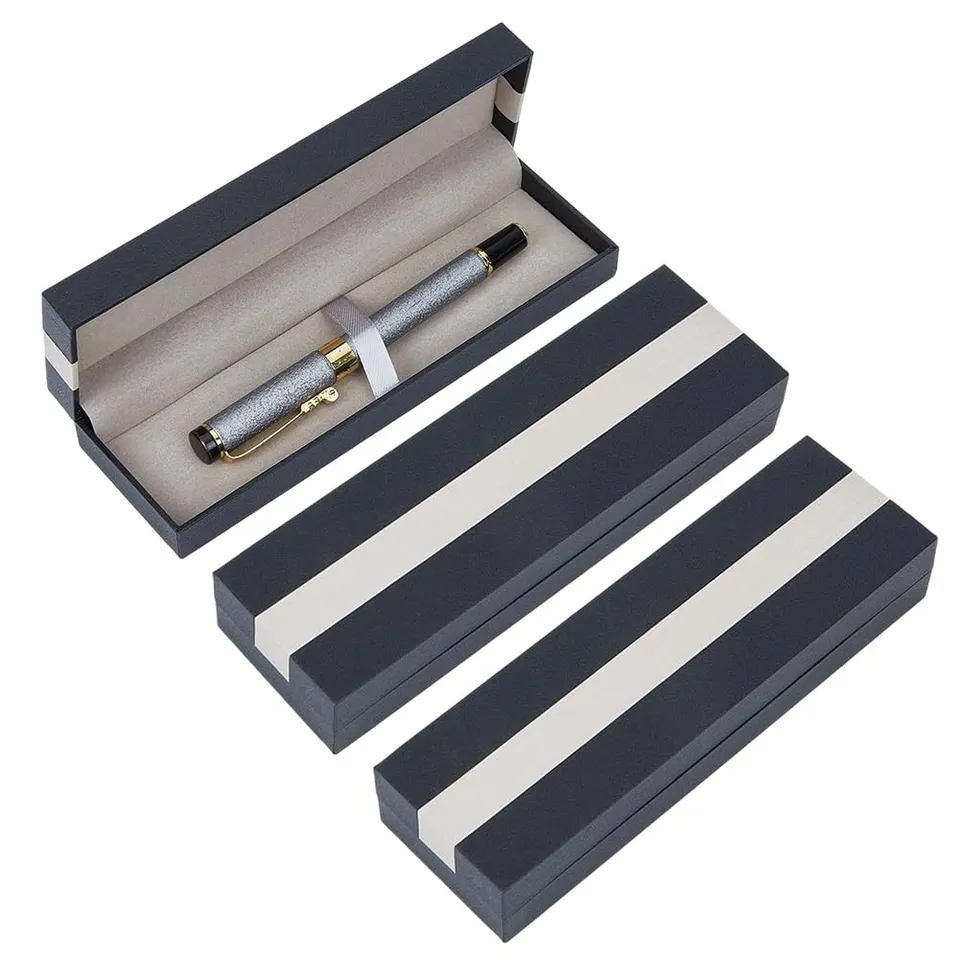 BENECREAT boîte cadeau stylo noir plastique lot 3 rembourrée