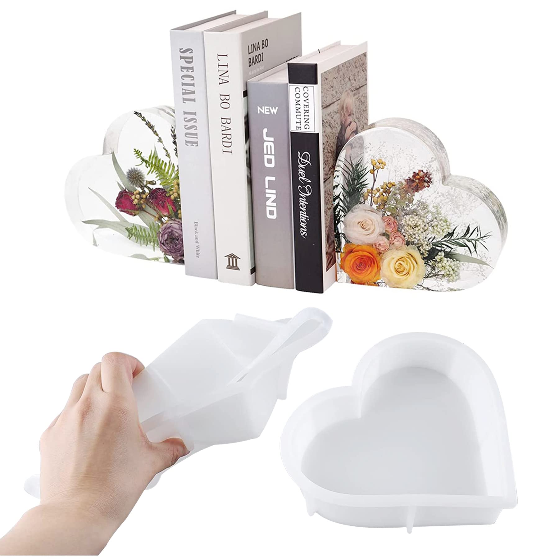 Cayway Moule Silicone Cœur Résine Époxy Grand Format