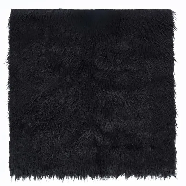 BENECREAT tissu fausse fourrure noir 40x40cm peluche