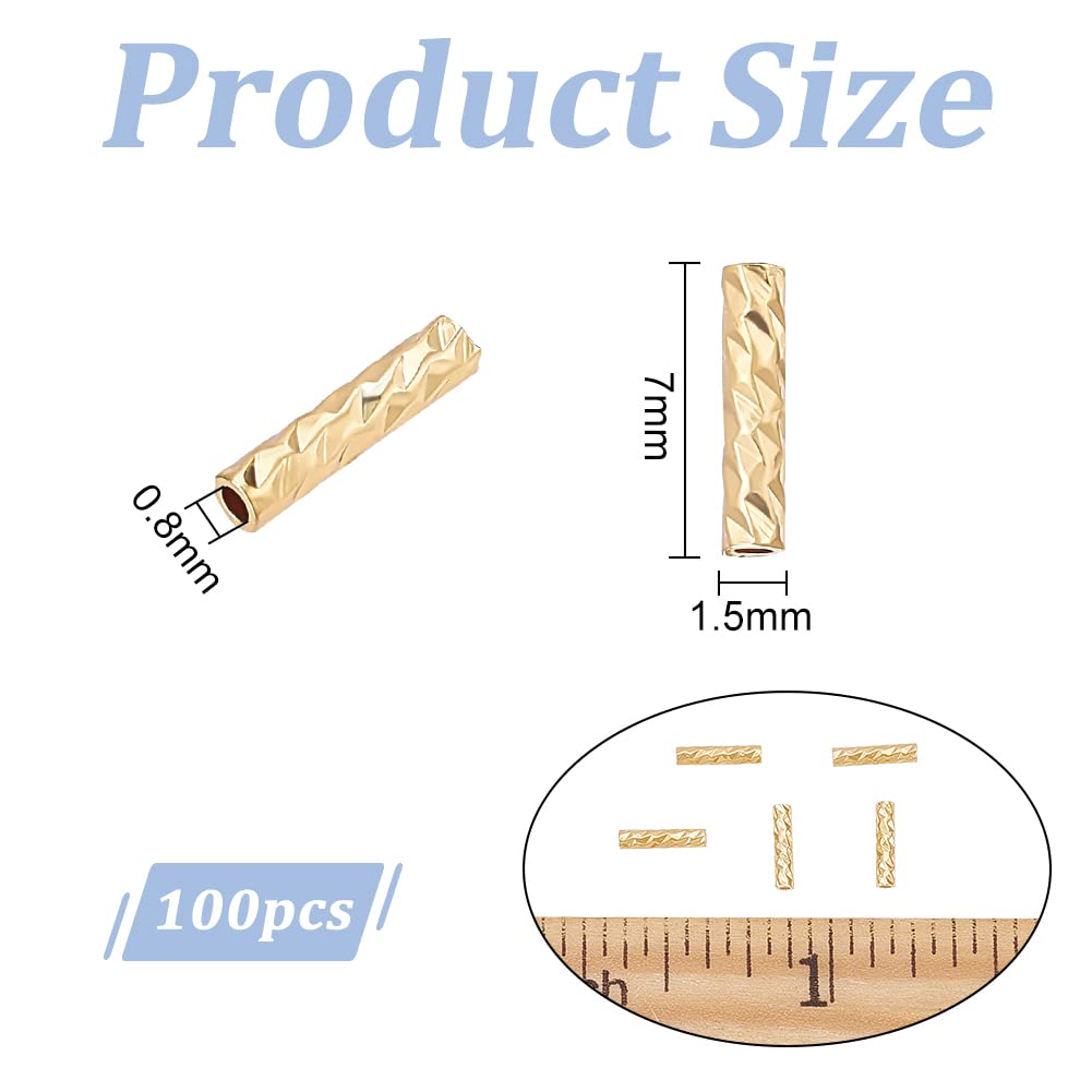 BENECREAT Perles Tube Doré 7x1,5 mm Intercalaires x100
