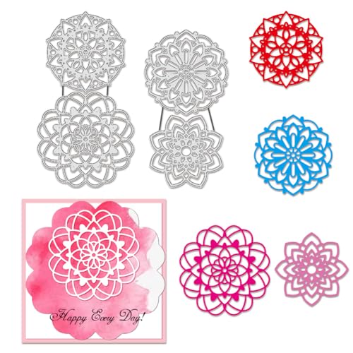 BENECREAT Matrices de Découpe Fleur Mandala 3D en Couches
