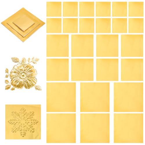 BENECREAT feuille aluminium dorure 120 pcs 3 tailles gaufrage