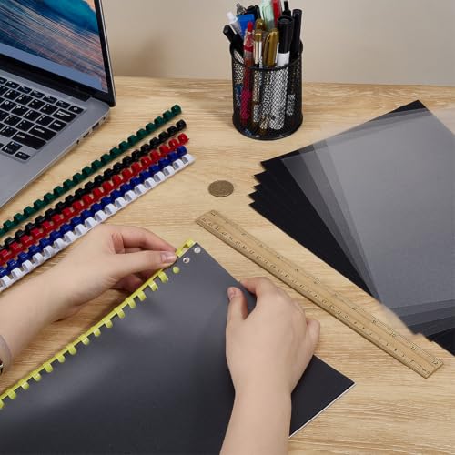 BENECREAT Kit de Reliure A4 Couvertures Peignes 180pcs Couleur