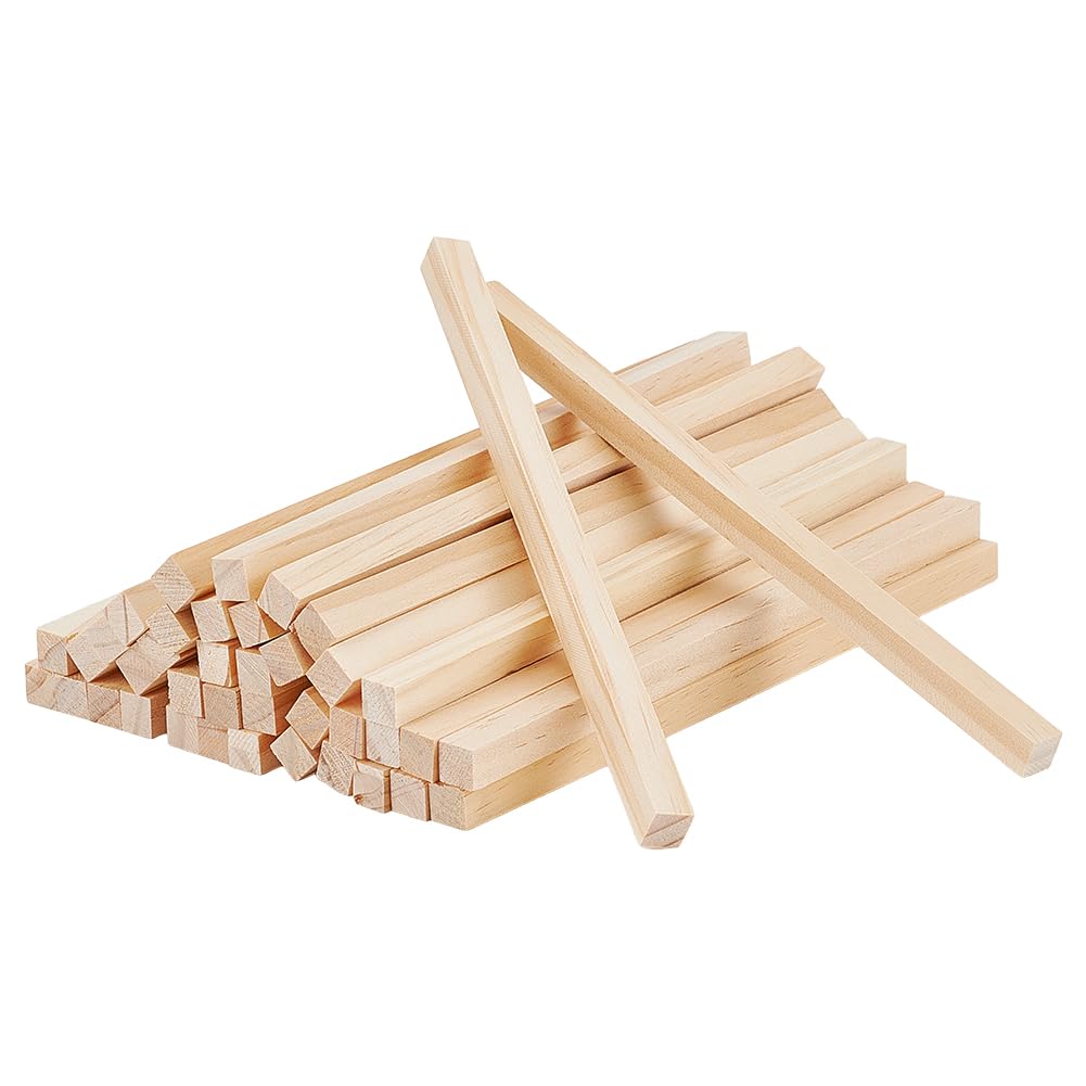 BENECREAT 30 tiges bois carrées 300x10mm bricolage