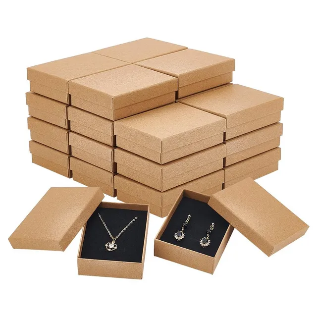 BENECREAT Boîtes bijoux kraft 9x7cm x24