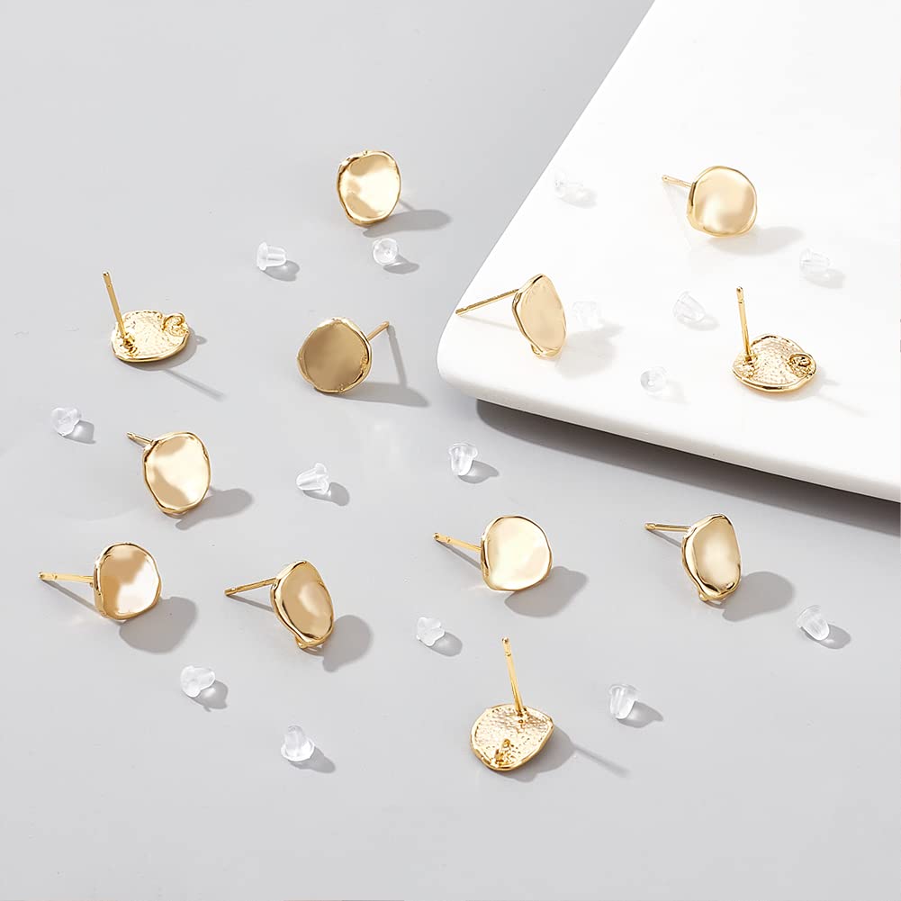 BENECREAT Clous Oreilles Plaqué Or 18K 12pcs À Trou