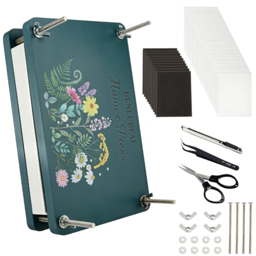 BENECREAT Presse Fleurs Bois 24,9x15cm Kit Complet
