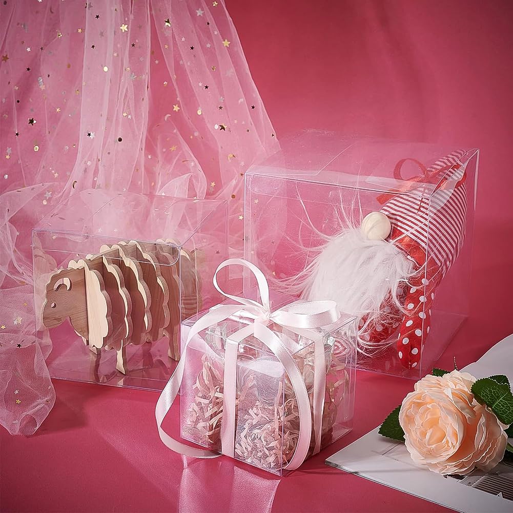 BENECREAT Boîte Cadeau Plastique Transparent 12cm Lot de 20