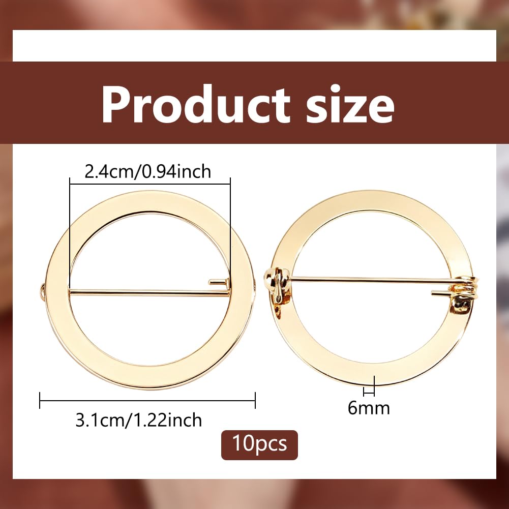 BENECREAT Broche cercle doré 31mm lot de 10