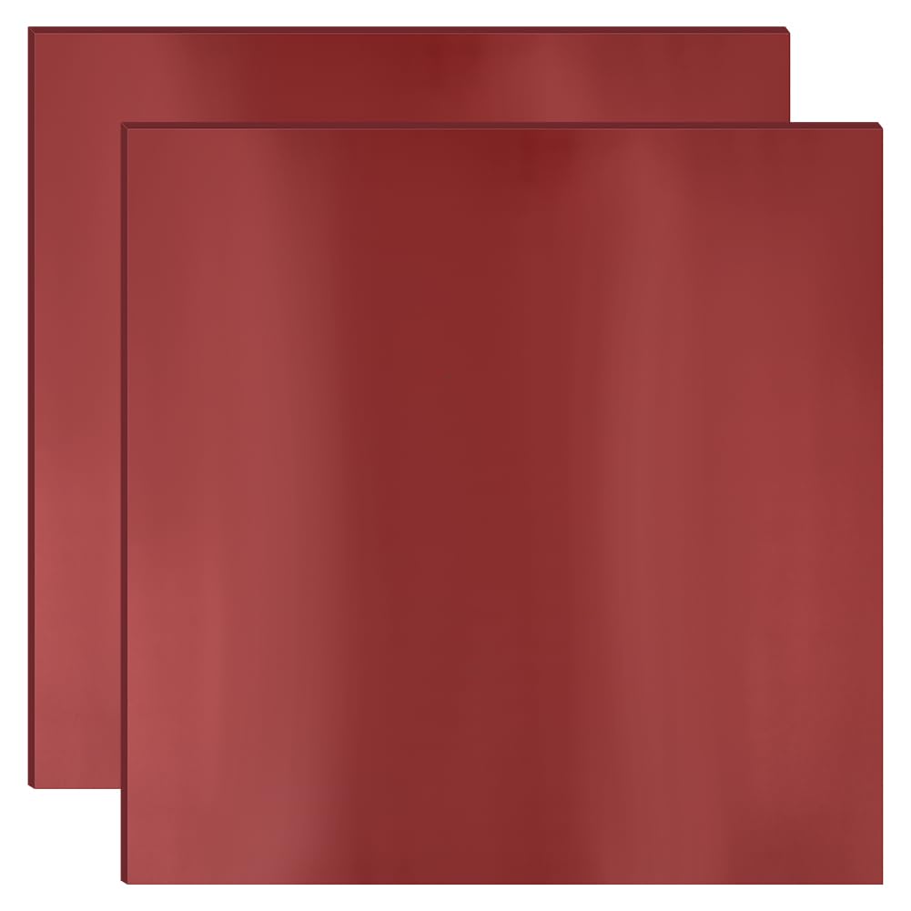 BENECREAT feuille silicone 200x200x2mm rouge 5pcs haute température