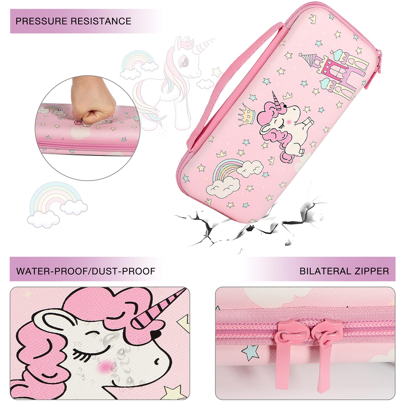 JYPS Licorne housse Nintendo Switch rigide rose coque TPU