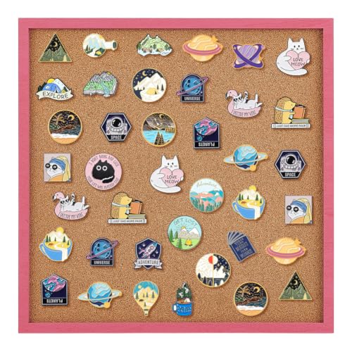 BENECREAT Tableau Liège Rose 30x30cm Cadre Bois Bureau
