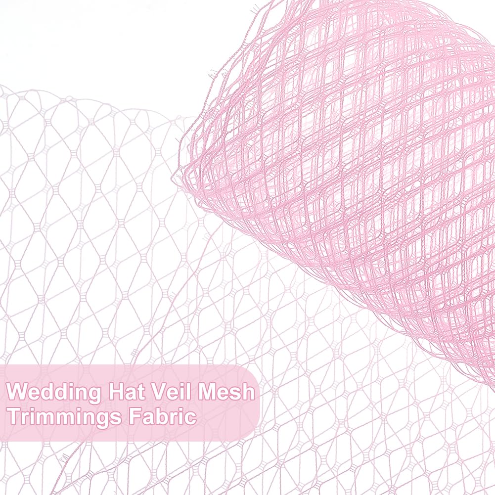 BENECREAT Tissu Maillé Voile Nylon 3mx25cm Perle Rose