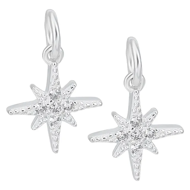 BENECREAT breloque étoile nord argent 925 strass