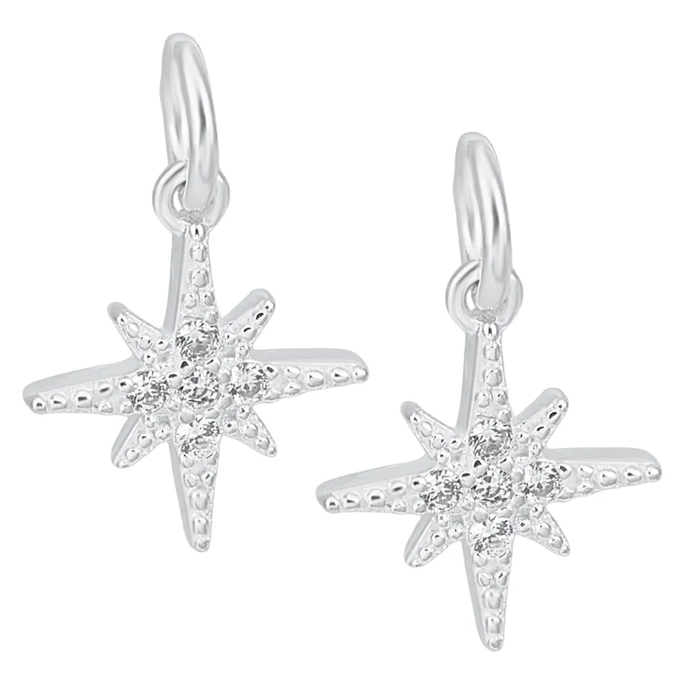 BENECREAT breloque étoile nord argent 925 strass