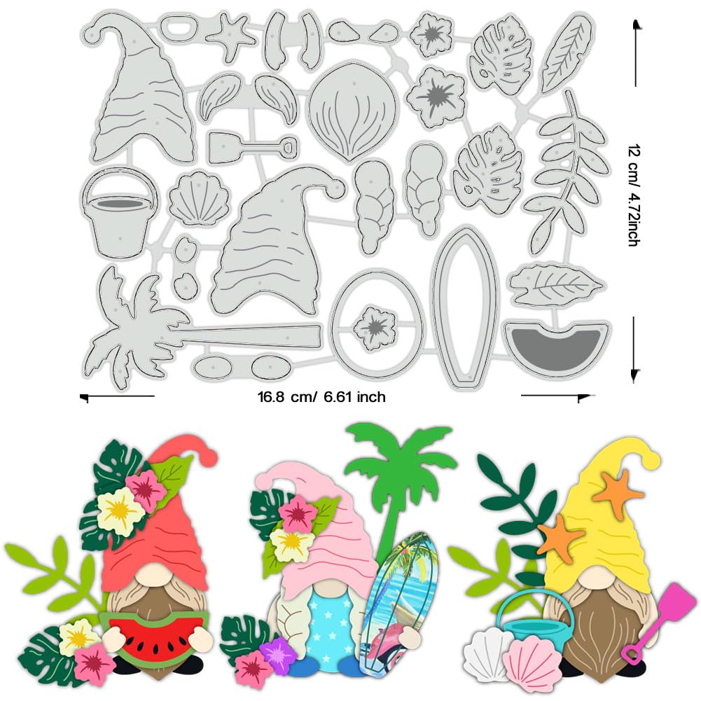 BENECREAT Dies Gnome Été Tropical Scrapbooking 12x16,8 cm