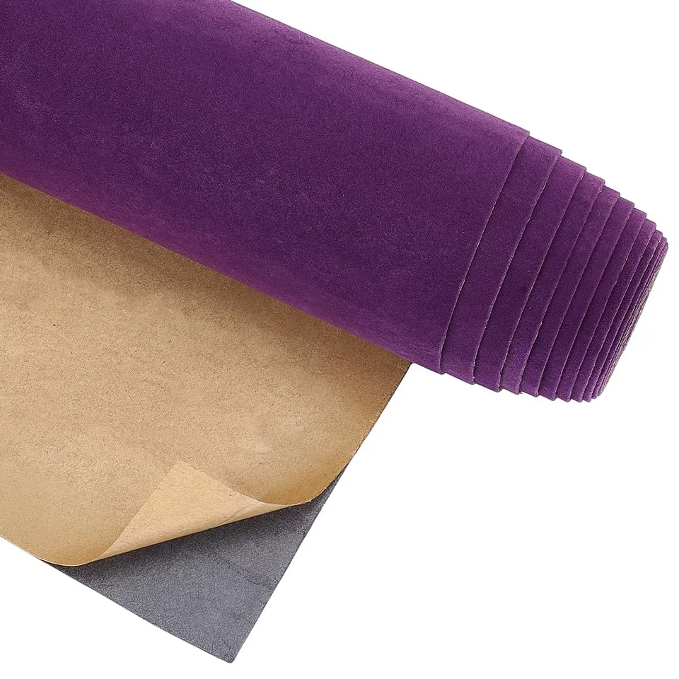 BENECREAT Tissu Velours Autocollant Indigo 4m x 25cm
