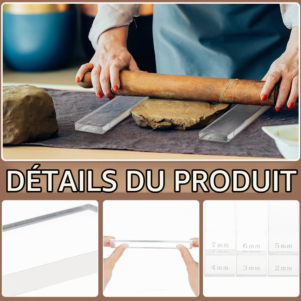 BENECREAT guides profondeur argile polymère 12 pcs 6 tailles