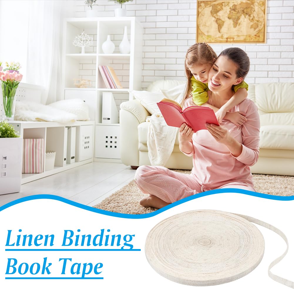 BENECREAT ruban reliure lin blanc floral 10mm 10m livre