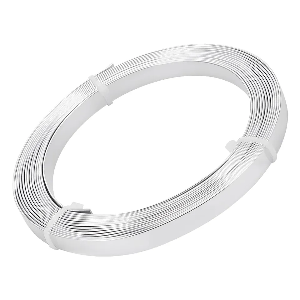 BENECREAT fil aluminium plat argent 10 mm 5 m