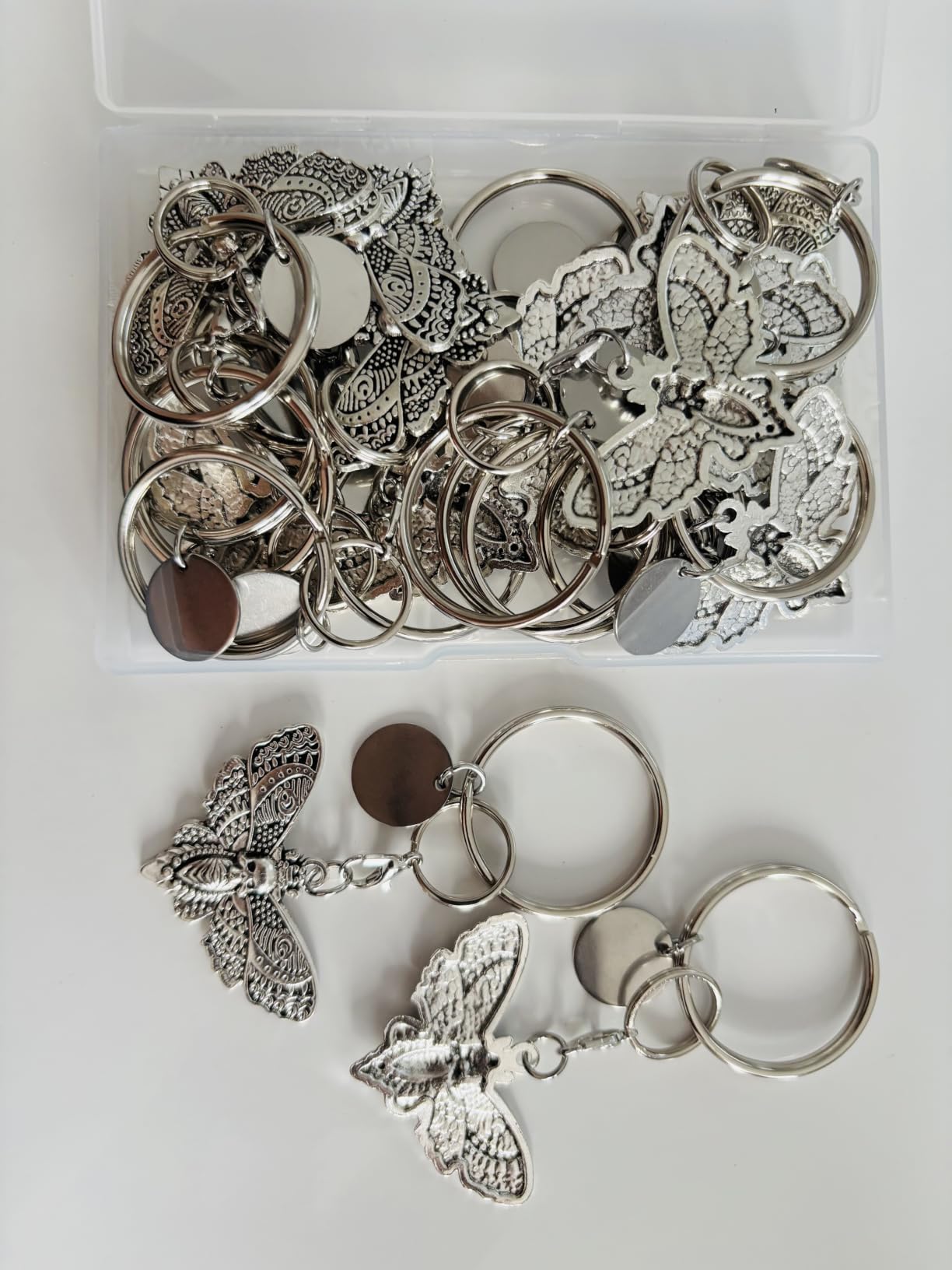 BENECREAT Luna Gothique Papillon porte-clés lot 16 argent antique