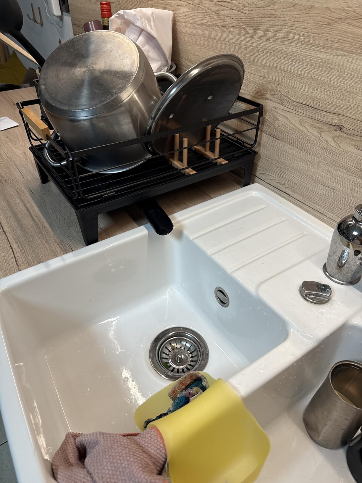JYPS égouttoir vaisselle inox noir à drainage auto