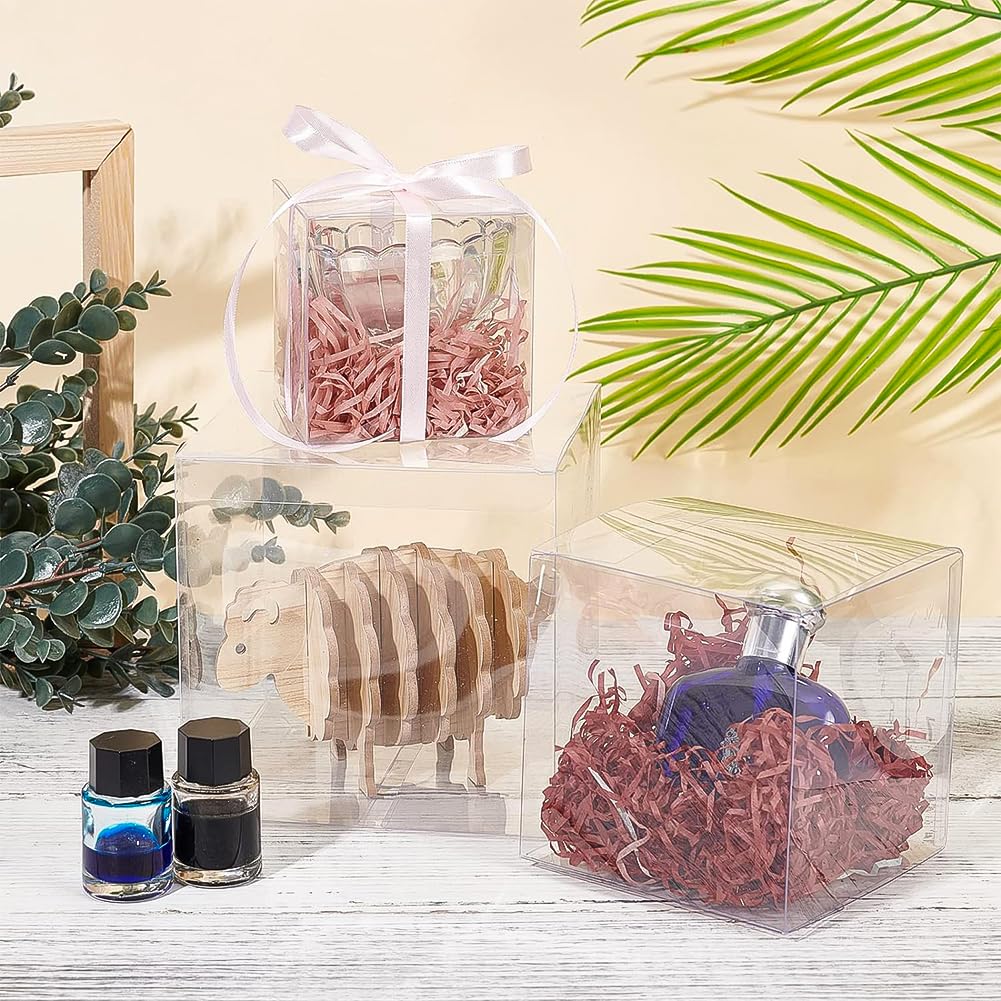 BENECREAT Boîte Cadeau Plastique Transparent 12cm Lot de 20