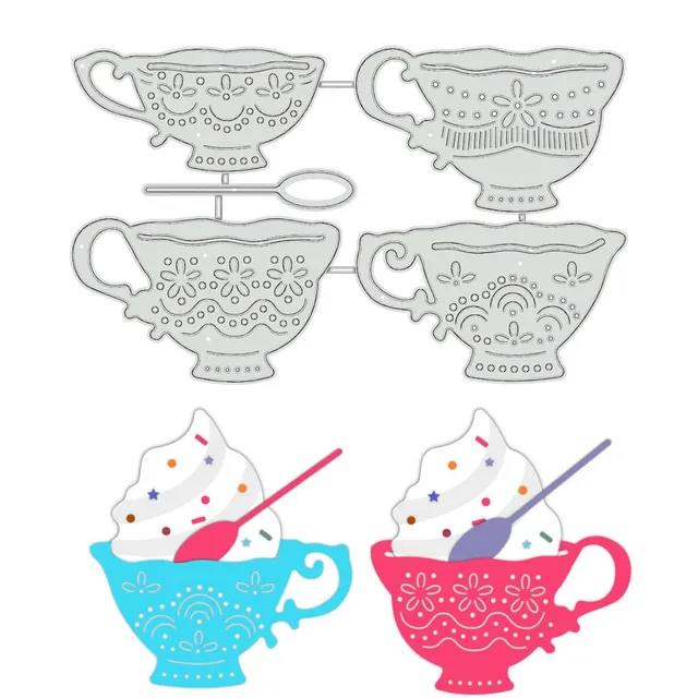 BENECREAT Tasse à Thé Rétro dies découpe scrapbooking acier