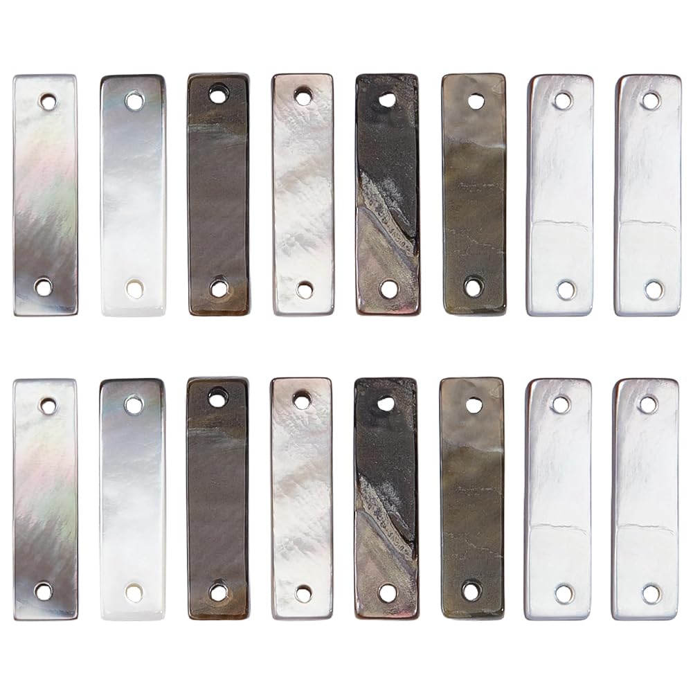 BENECREAT Perles Nacre Noire Rectangle 20x6mm x16
